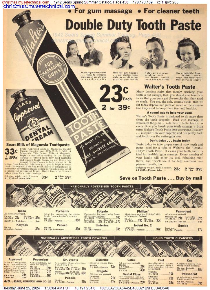 1942 Sears Spring Summer Catalog, Page 450