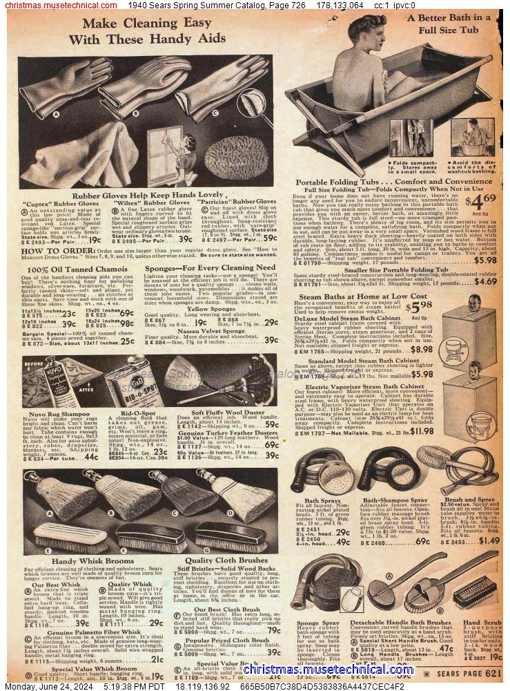 1940 Sears Spring Summer Catalog, Page 726
