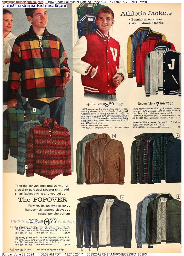 1962 Sears Fall Winter Catalog, Page 533