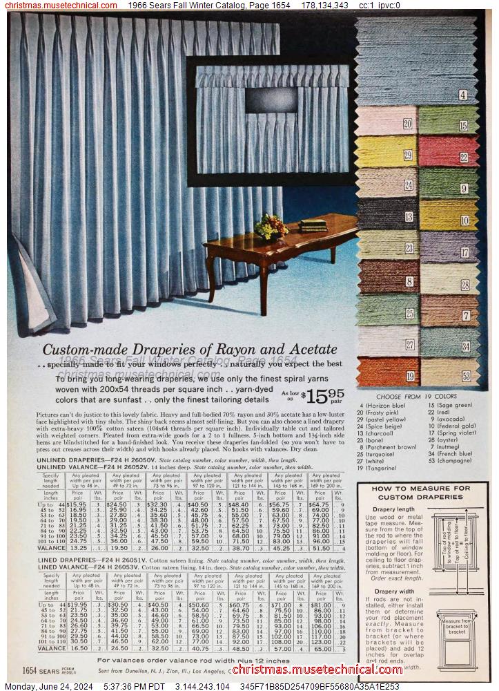 1966 Sears Fall Winter Catalog, Page 1654
