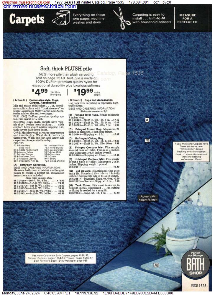 1977 Sears Fall Winter Catalog, Page 1535
