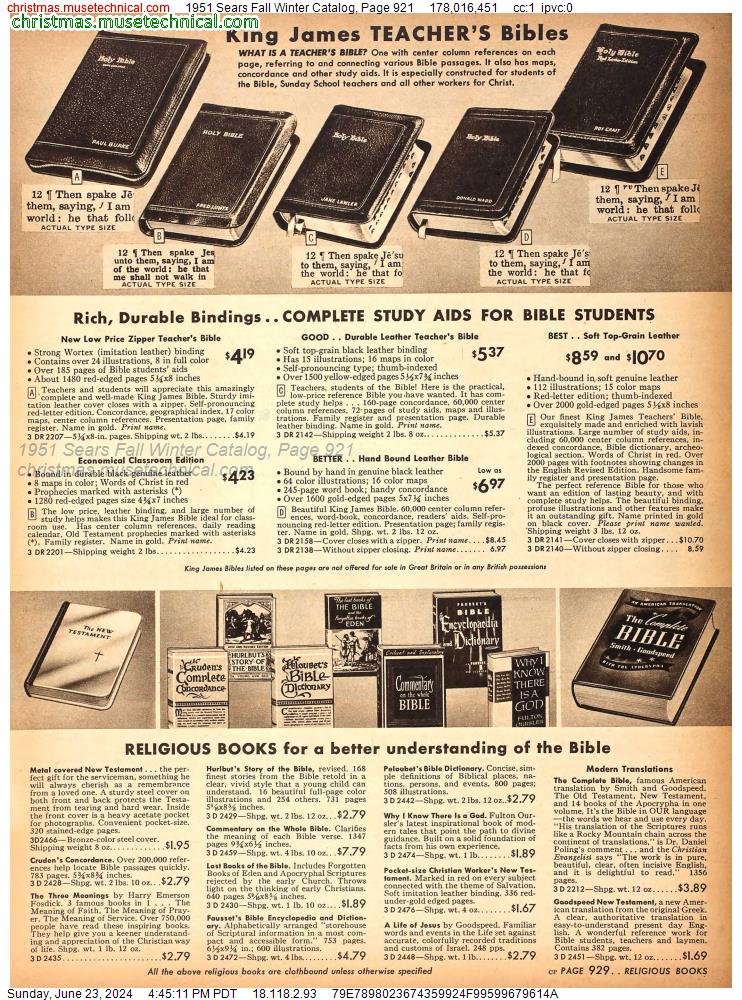 1951 Sears Fall Winter Catalog, Page 921