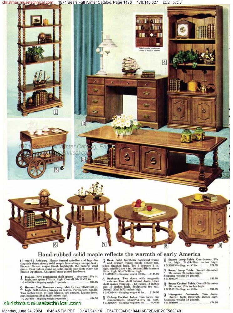 1971 Sears Fall Winter Catalog, Page 1436