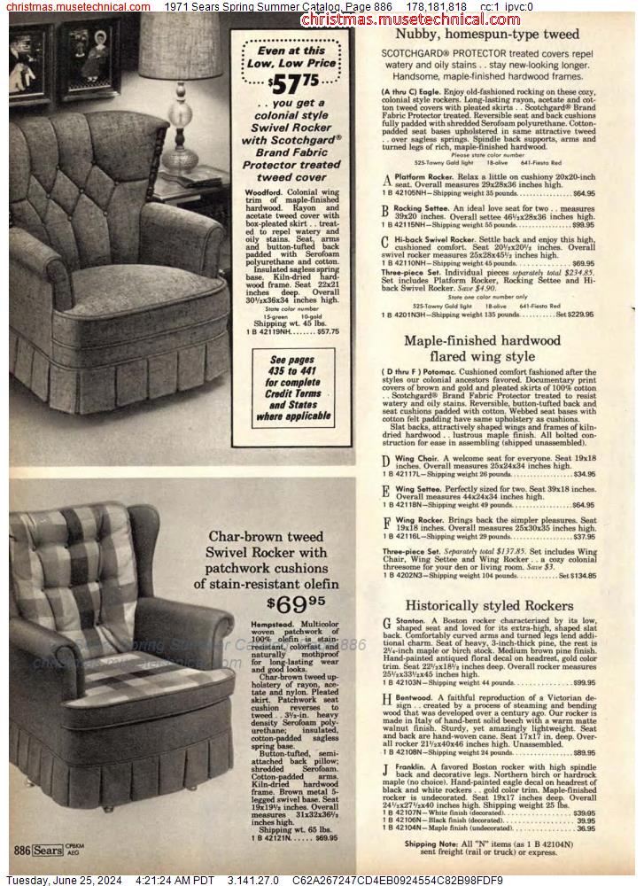 1971 Sears Spring Summer Catalog, Page 886
