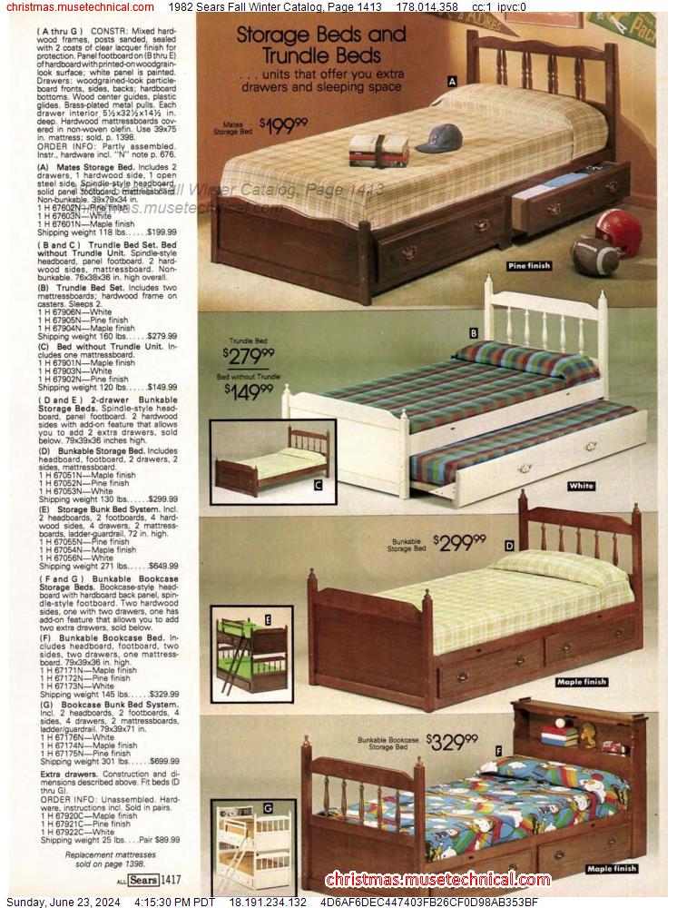 1982 Sears Fall Winter Catalog, Page 1413