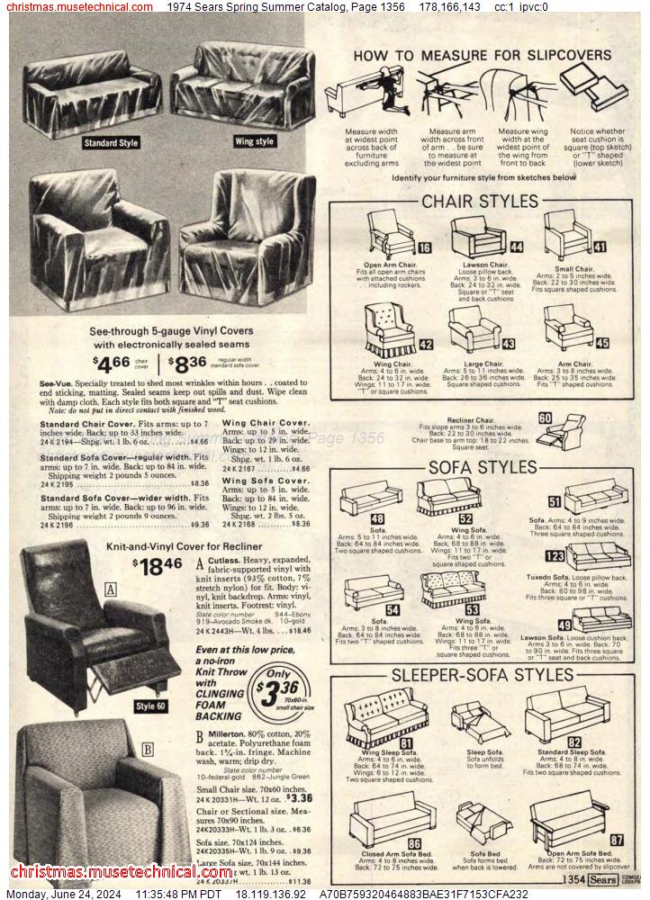 1974 Sears Spring Summer Catalog, Page 1356