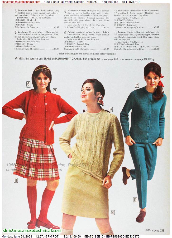 1966 Sears Fall Winter Catalog, Page 259