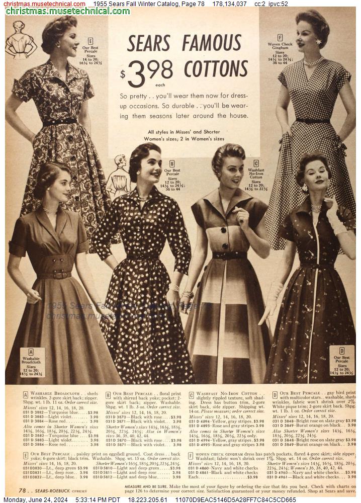1955 Sears Fall Winter Catalog, Page 78