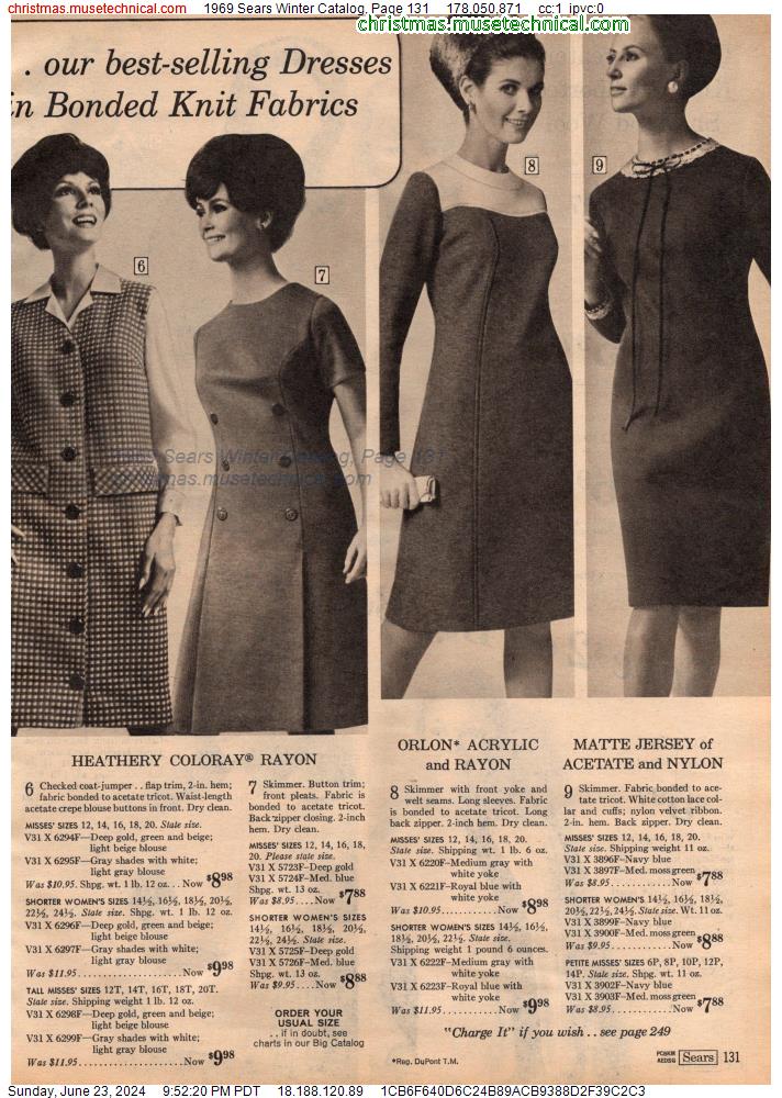 1969 Sears Winter Catalog, Page 131