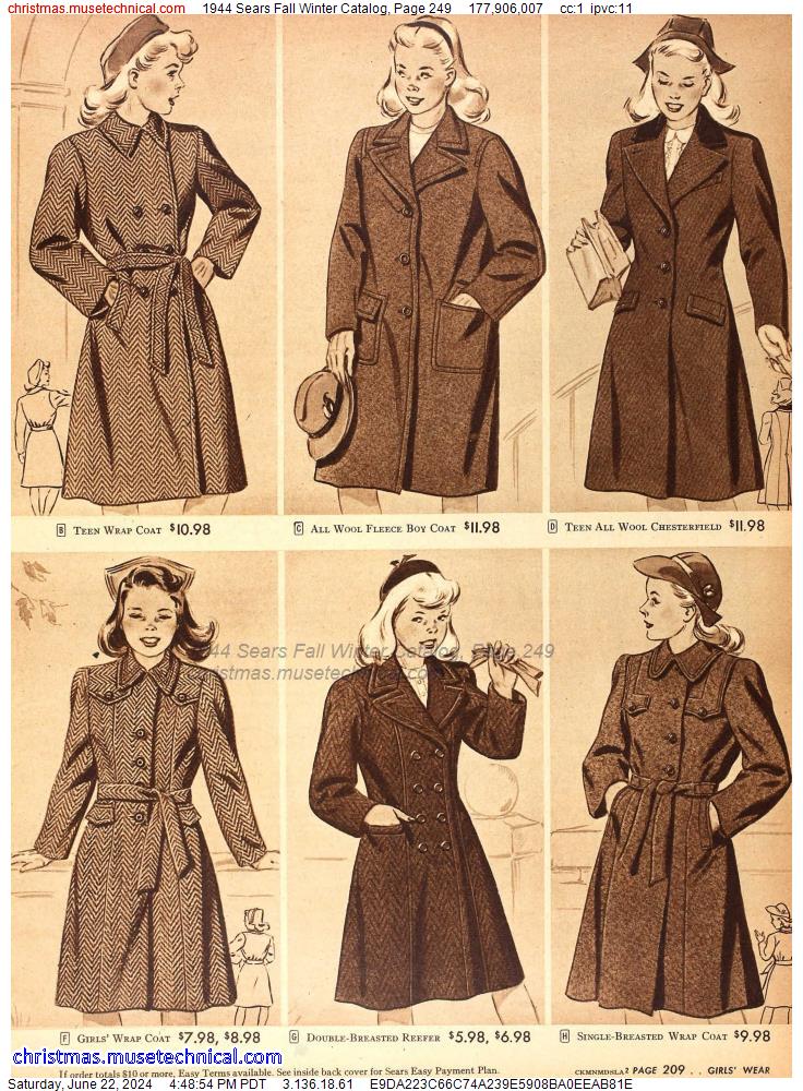 1944 Sears Fall Winter Catalog, Page 249