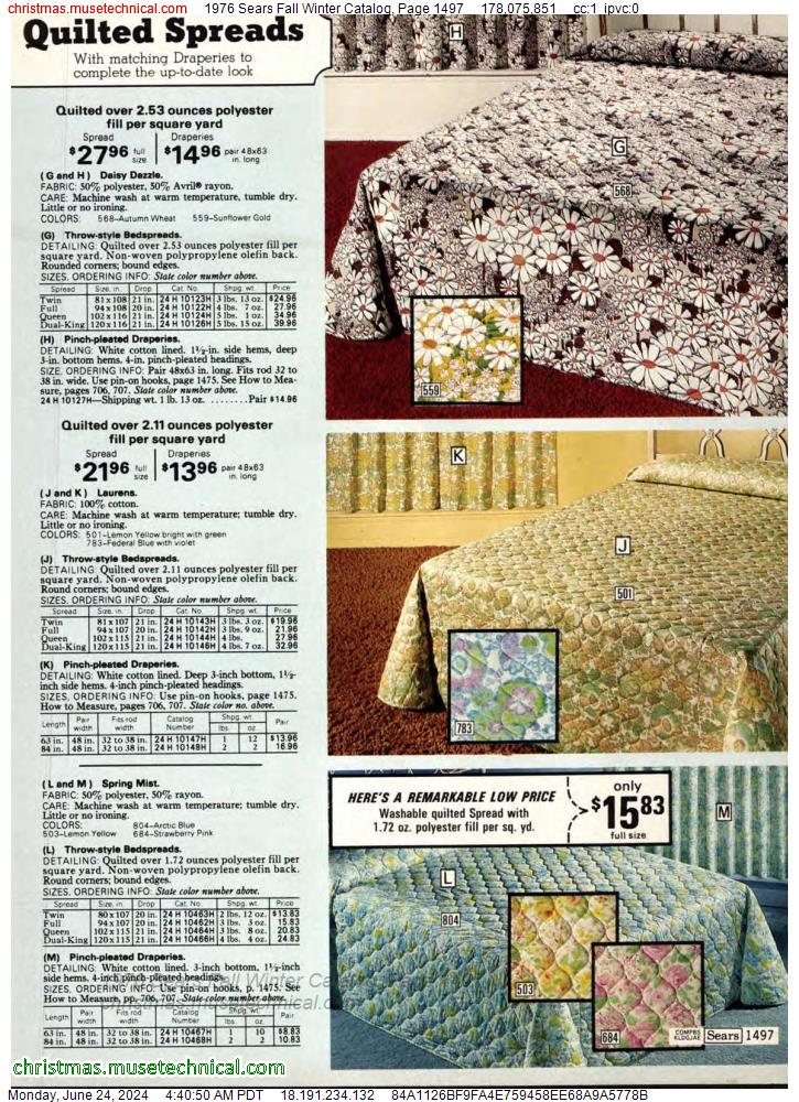 1976 Sears Fall Winter Catalog, Page 1497