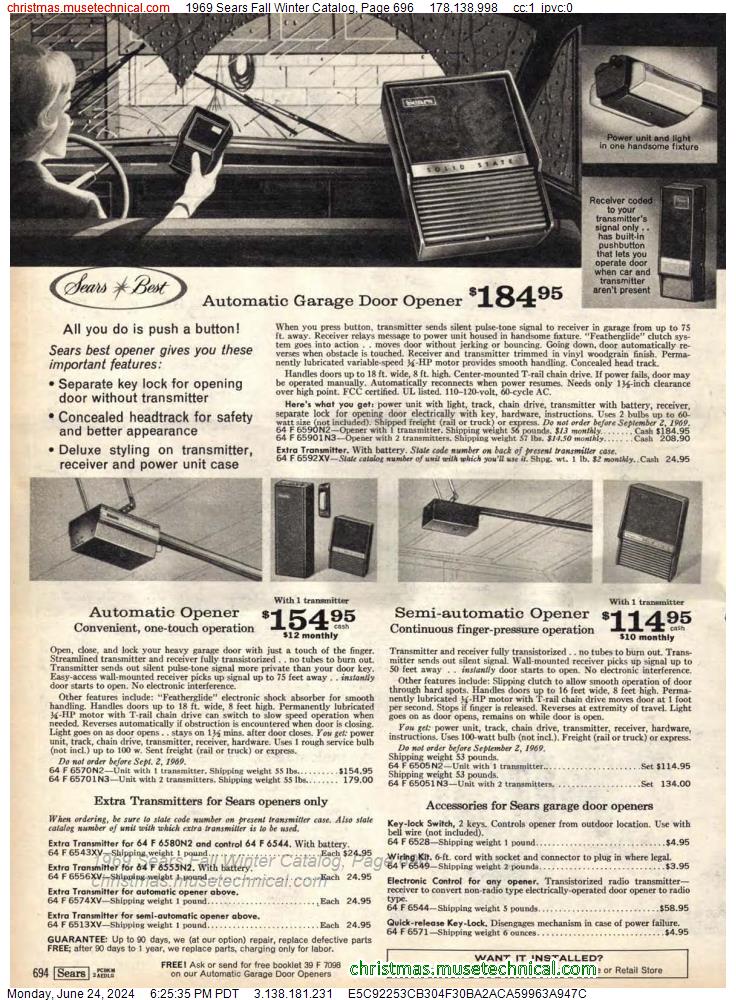 1969 Sears Fall Winter Catalog, Page 696