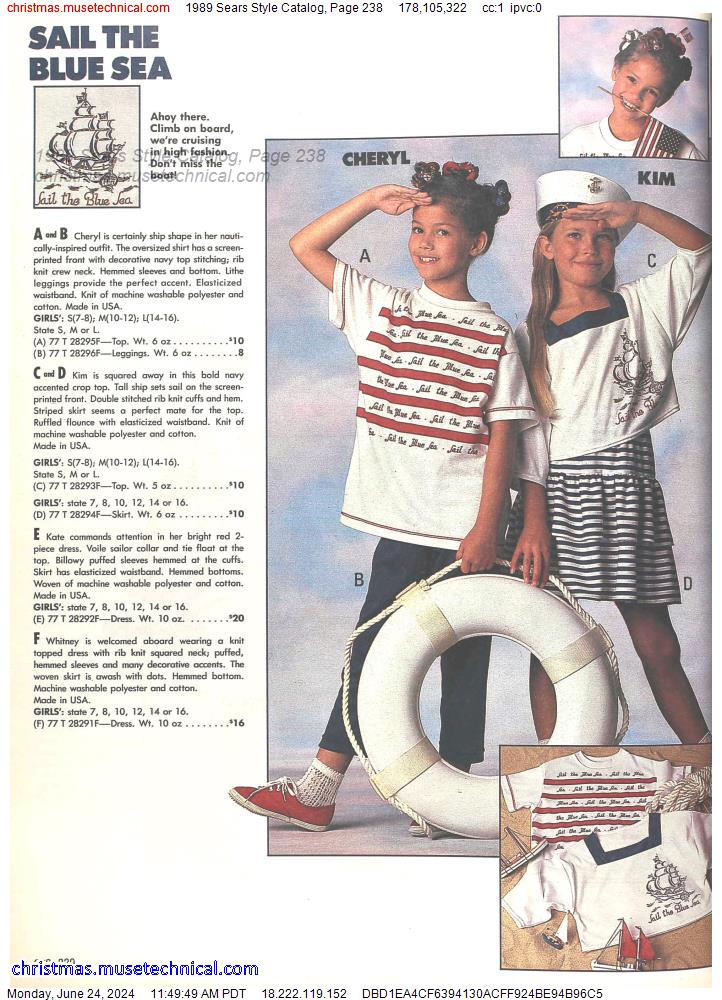 1989 Sears Style Catalog, Page 238