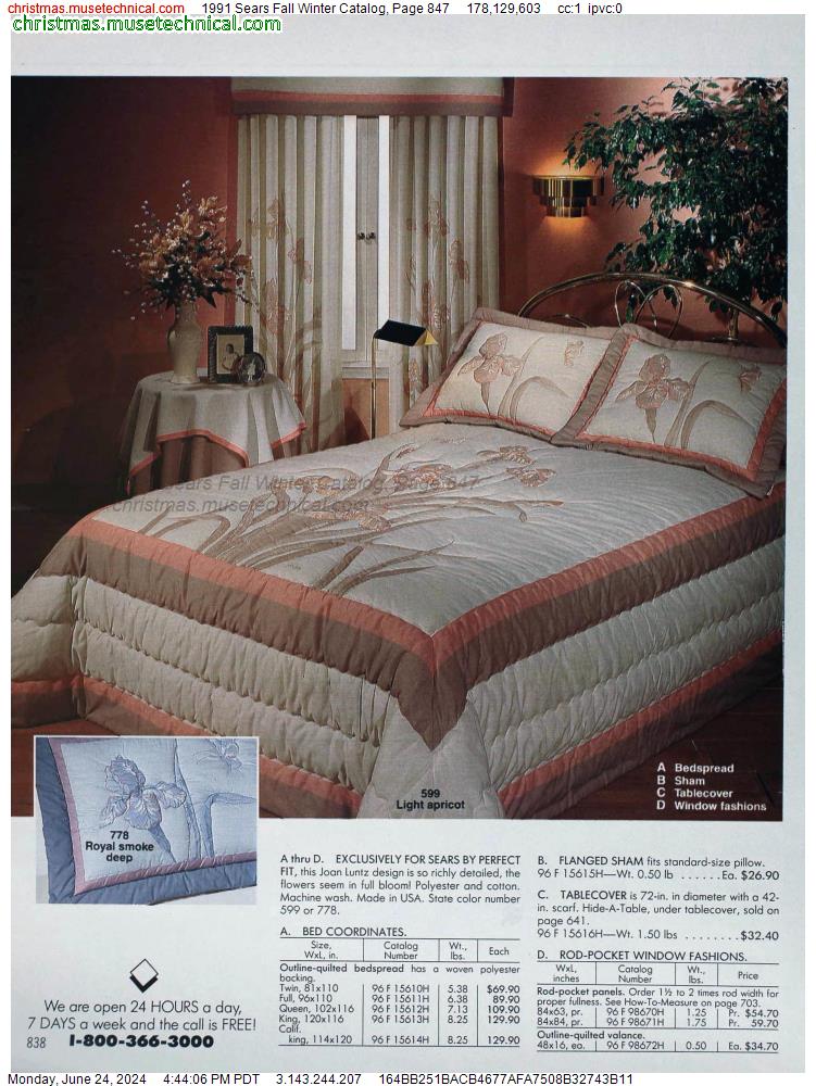 1991 Sears Fall Winter Catalog, Page 847