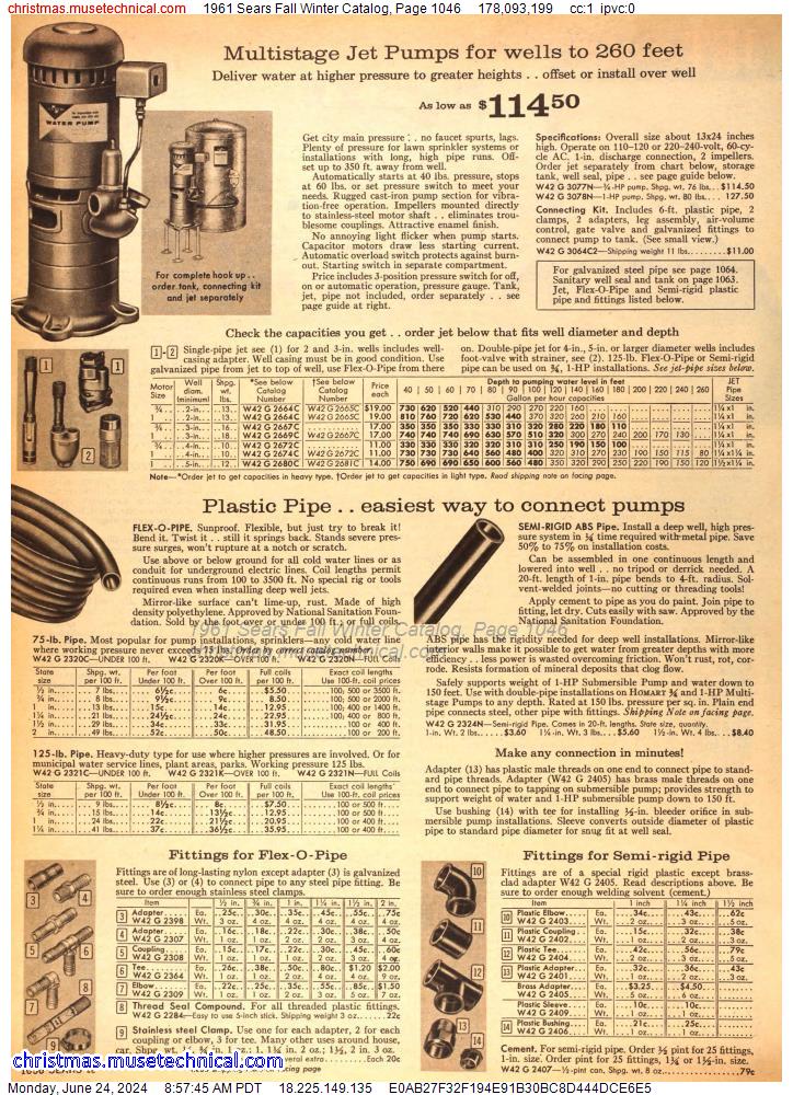 1961 Sears Fall Winter Catalog, Page 1046