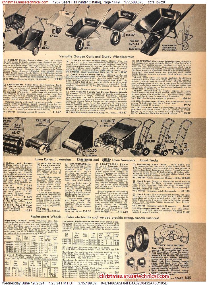 1957 Sears Fall Winter Catalog, Page 1449