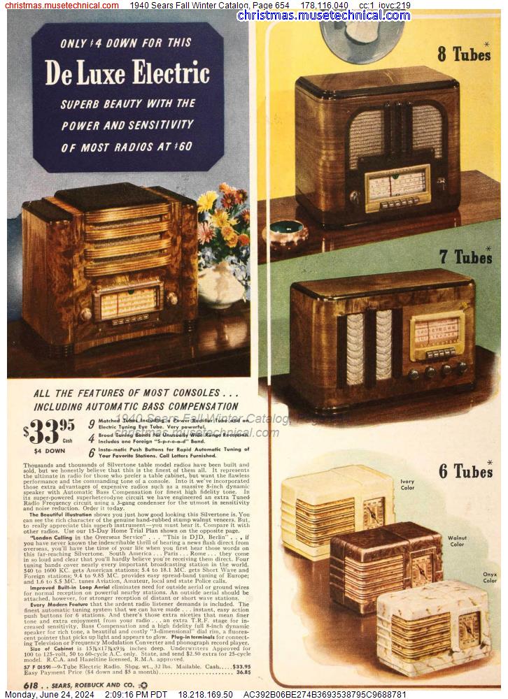 1940 Sears Fall Winter Catalog, Page 654
