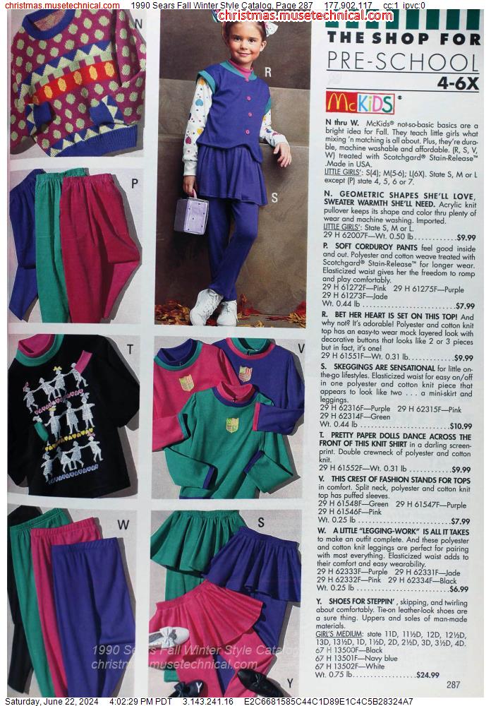 1990 Sears Fall Winter Style Catalog, Page 287