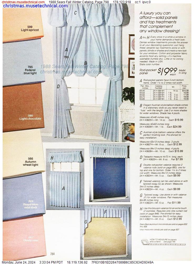 1988 Sears Fall Winter Catalog, Page 798