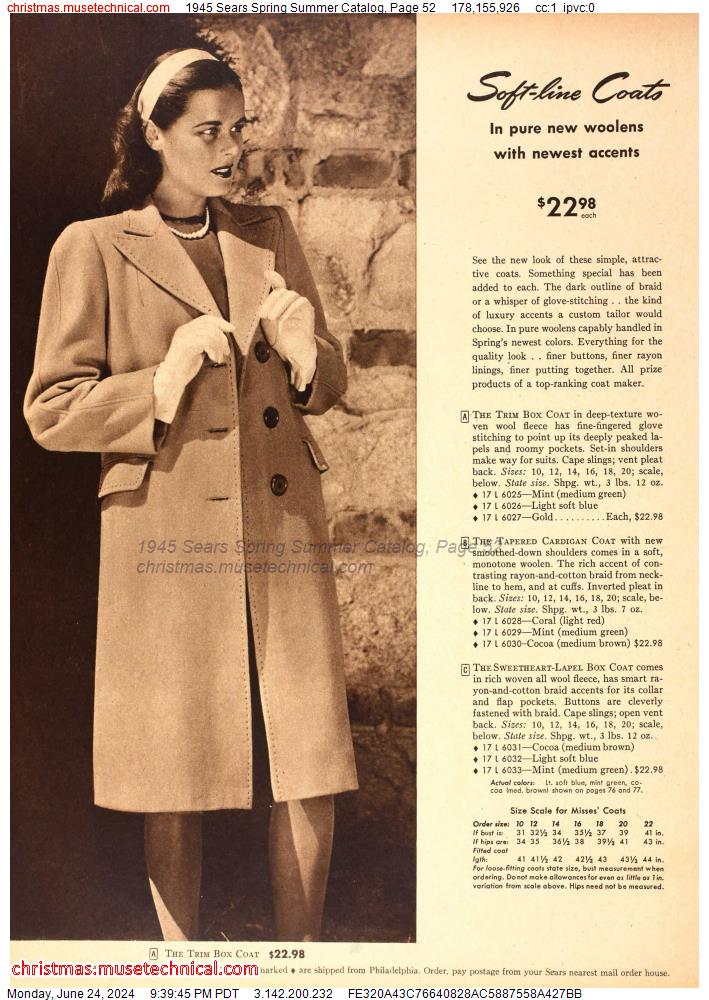 1945 Sears Spring Summer Catalog, Page 52