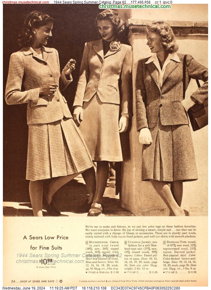 1944 Sears Spring Summer Catalog, Page 62