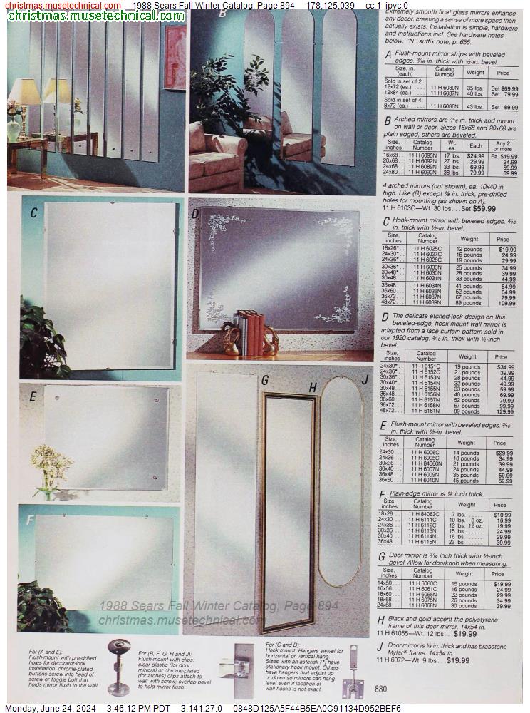 1988 Sears Fall Winter Catalog, Page 894