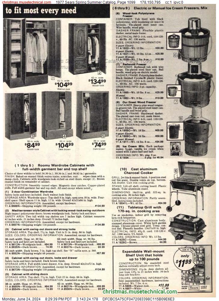 1977 Sears Spring Summer Catalog, Page 1099