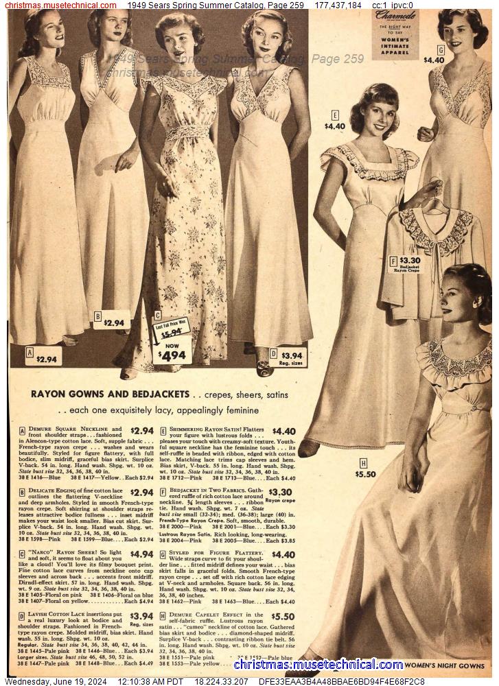 1949 Sears Spring Summer Catalog, Page 259