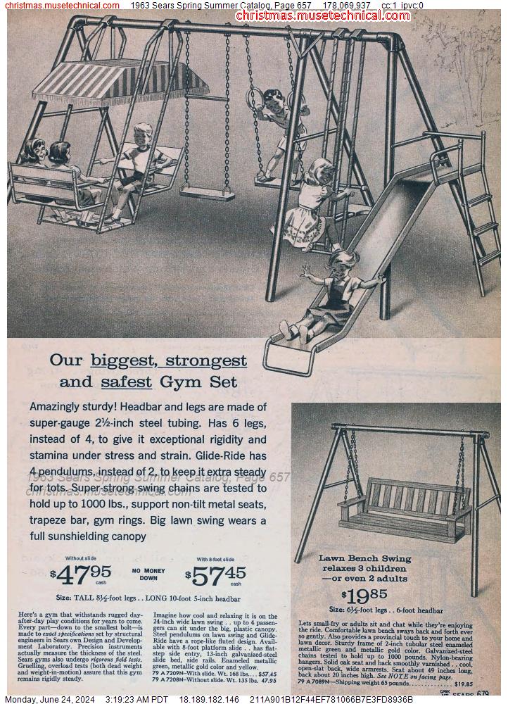 1963 Sears Spring Summer Catalog, Page 657