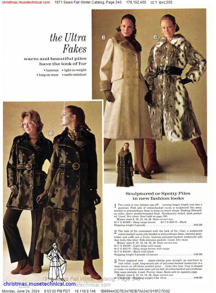 1971 Sears Fall Winter Catalog, Page 340