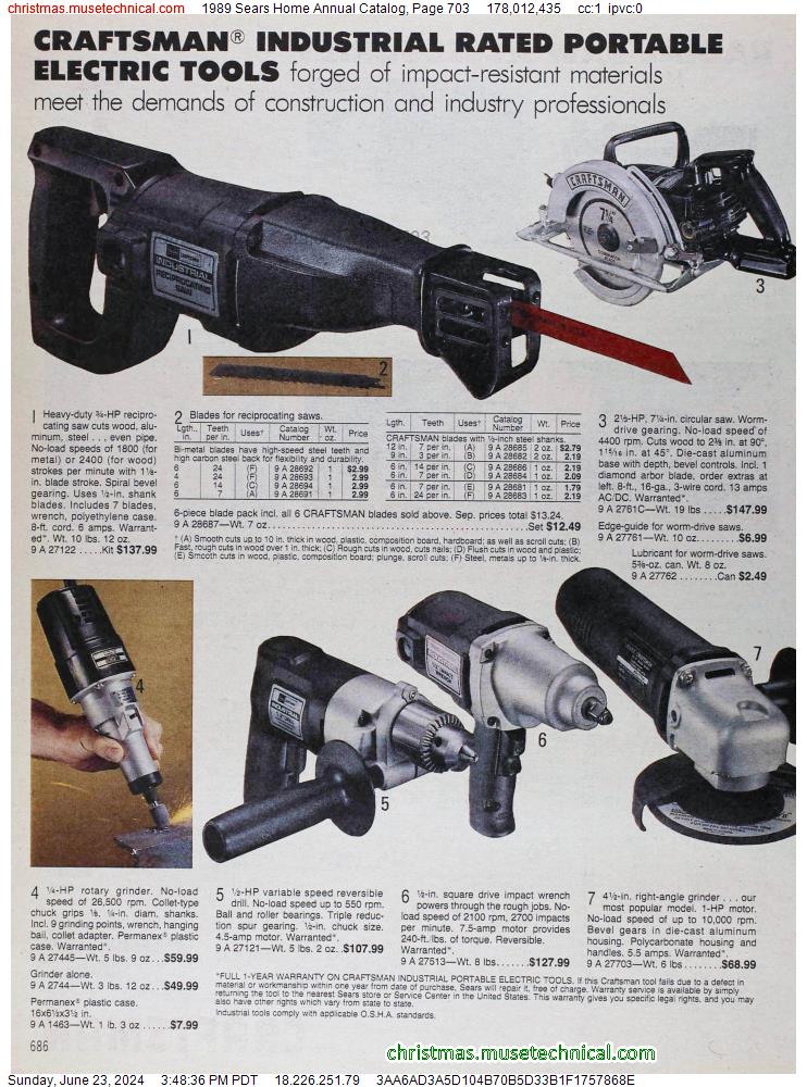 1989 Sears Home Annual Catalog, Page 703