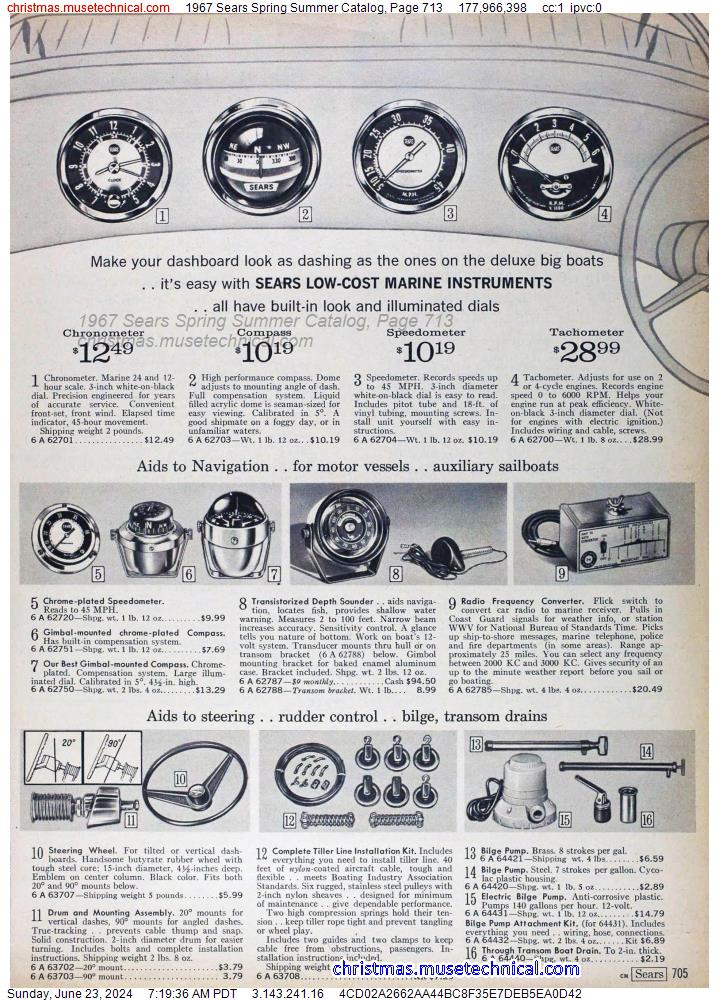 1967 Sears Spring Summer Catalog, Page 713