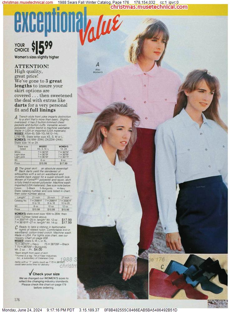 1988 Sears Fall Winter Catalog, Page 176
