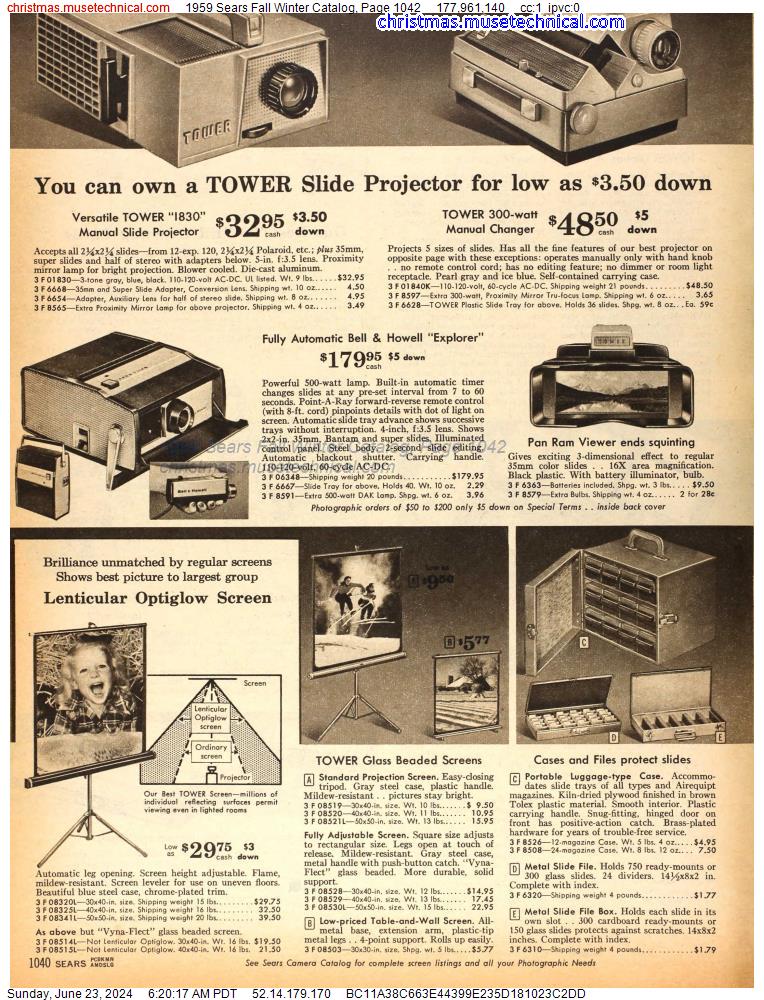 1959 Sears Fall Winter Catalog, Page 1042