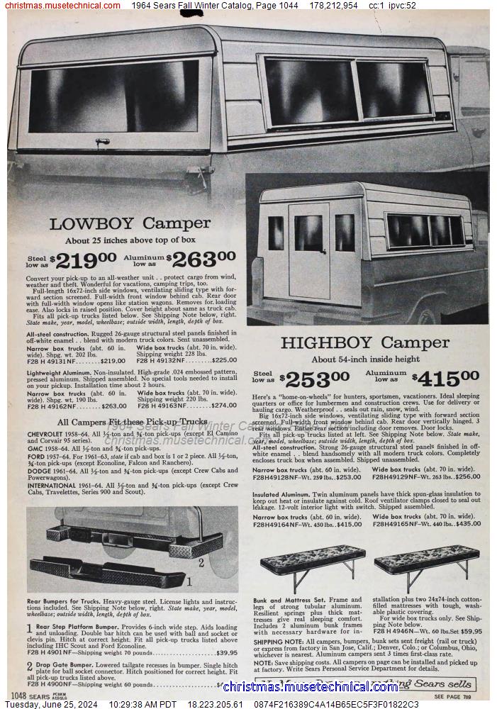 1964 Sears Fall Winter Catalog, Page 1044