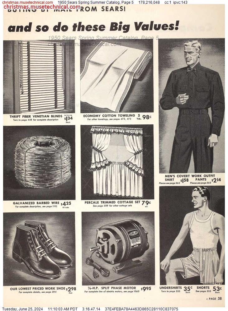 1950 Sears Spring Summer Catalog, Page 5
