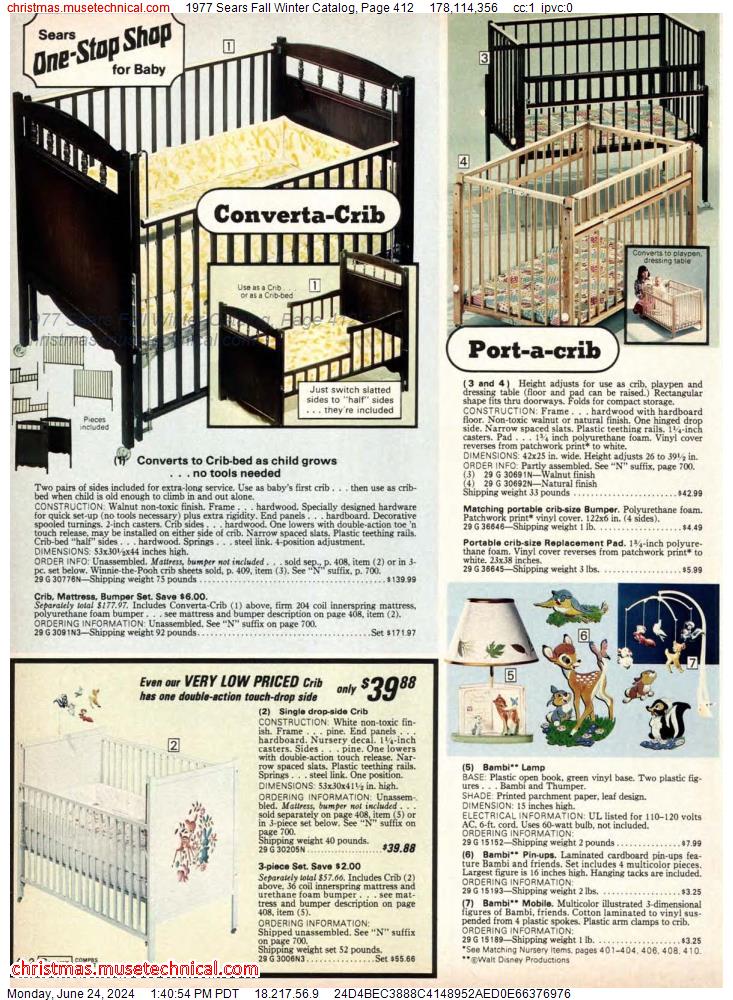 1977 Sears Fall Winter Catalog, Page 412
