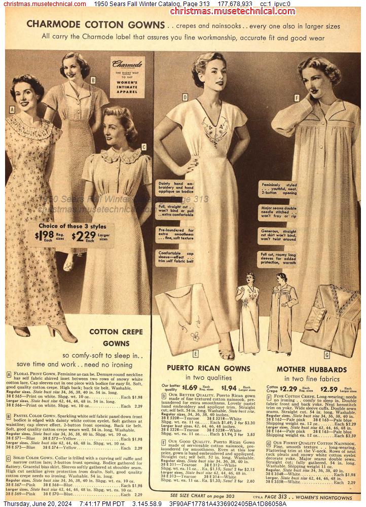 1950 Sears Fall Winter Catalog, Page 313