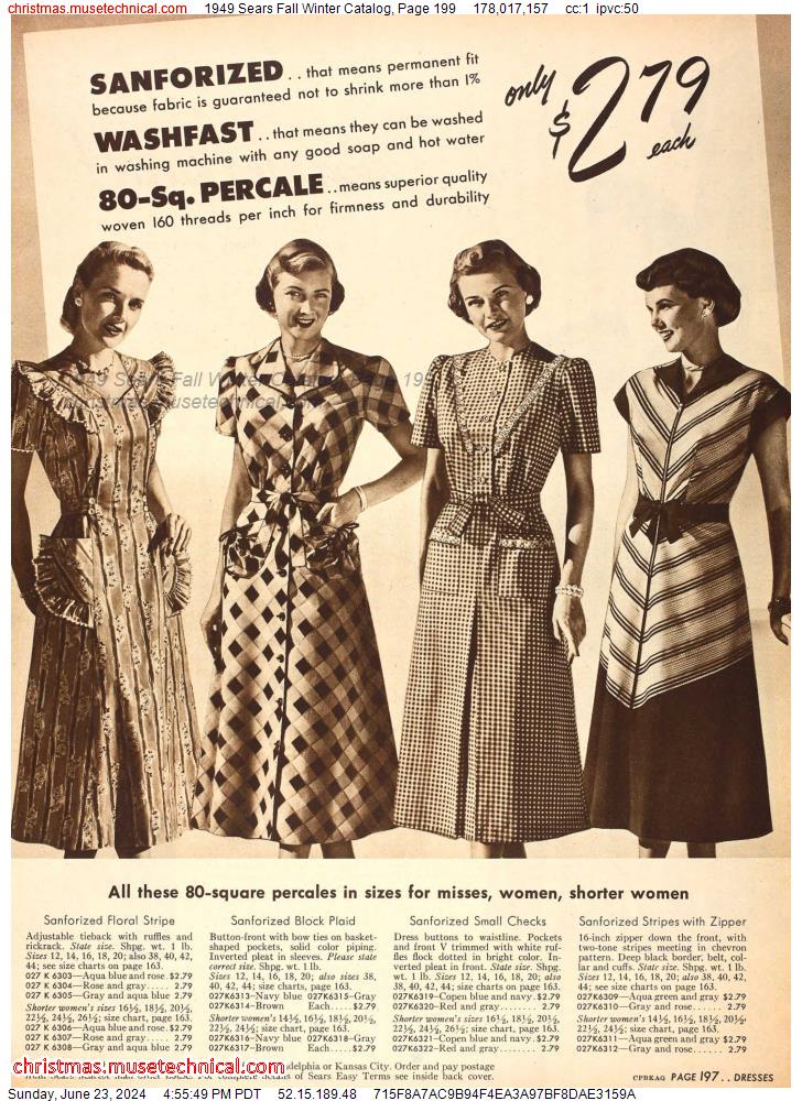 1949 Sears Fall Winter Catalog, Page 199