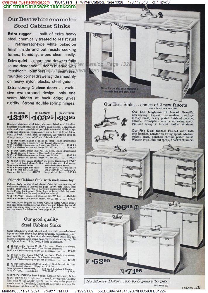 1964 Sears Fall Winter Catalog, Page 1328