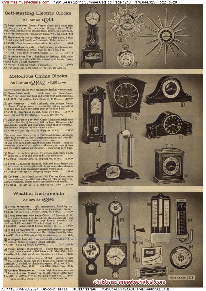 1961 Sears Spring Summer Catalog, Page 1213