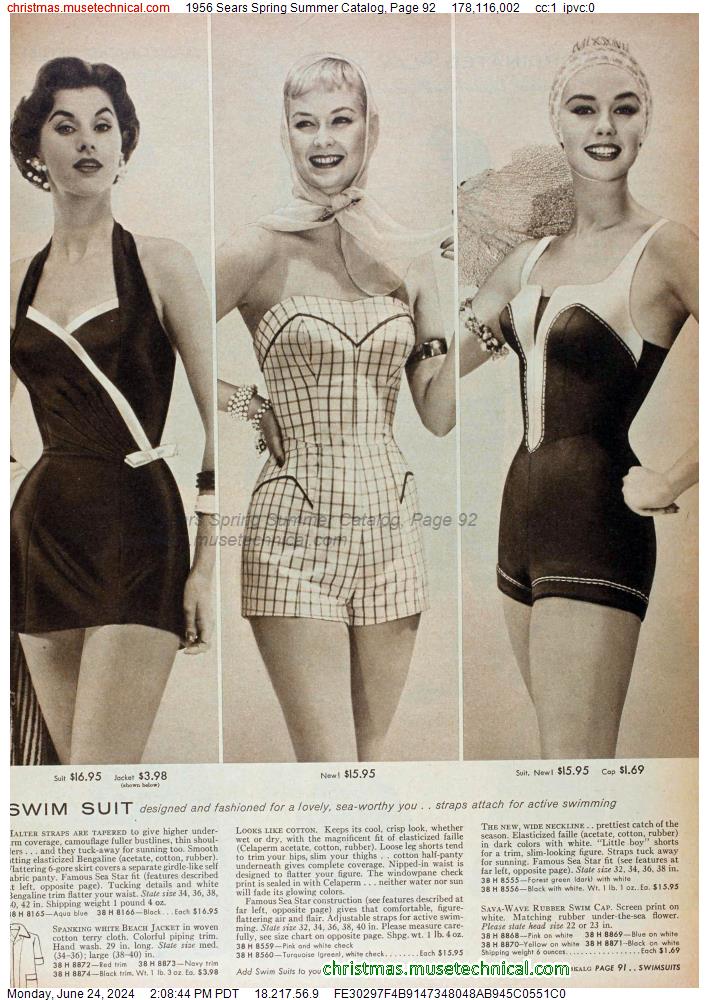 1956 Sears Spring Summer Catalog, Page 92