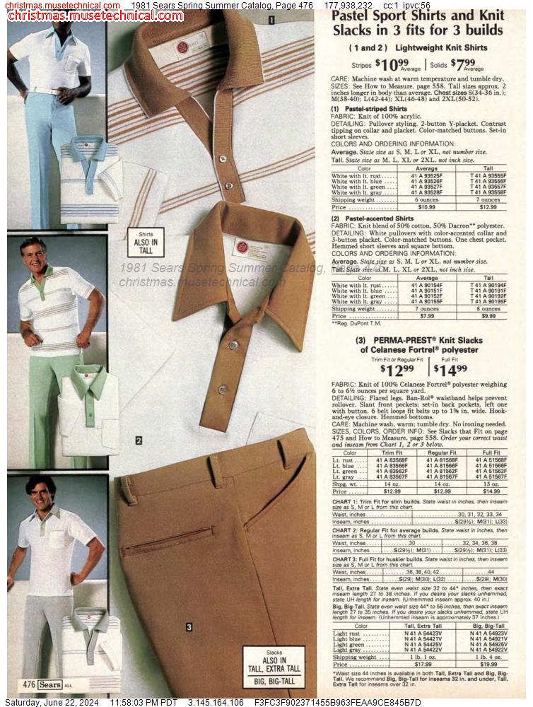 1981 Sears Spring Summer Catalog, Page 476