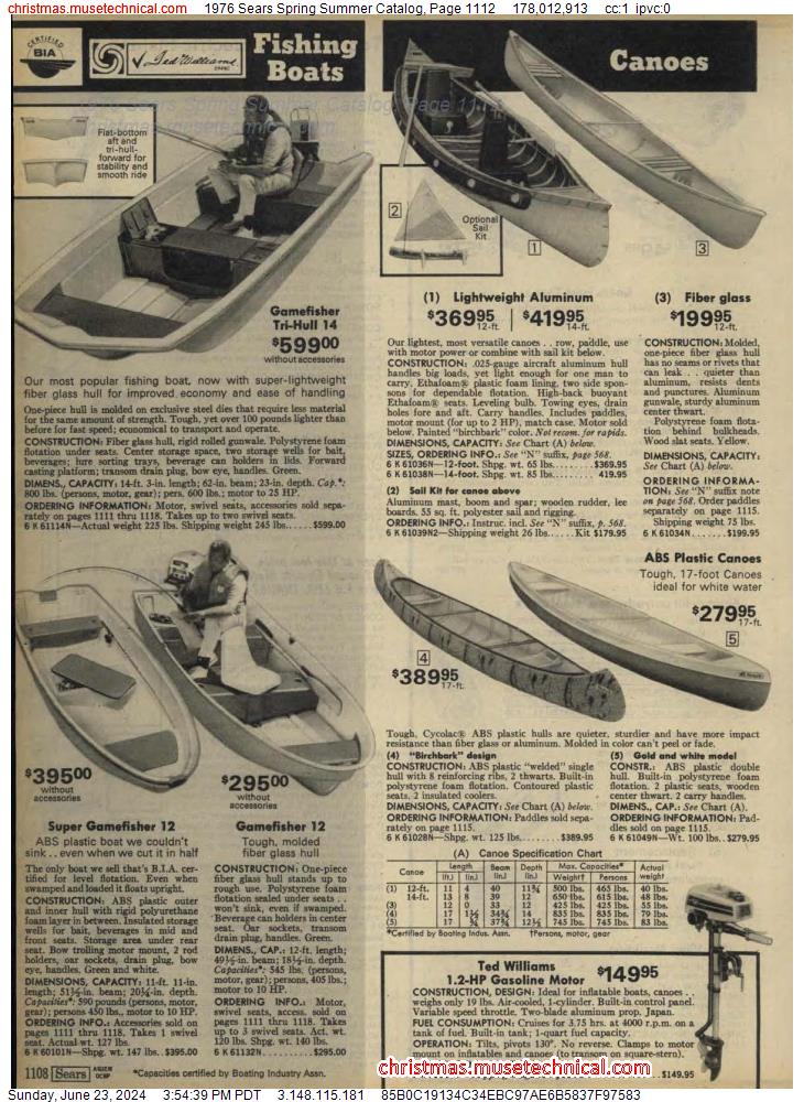 1976 Sears Spring Summer Catalog, Page 1112