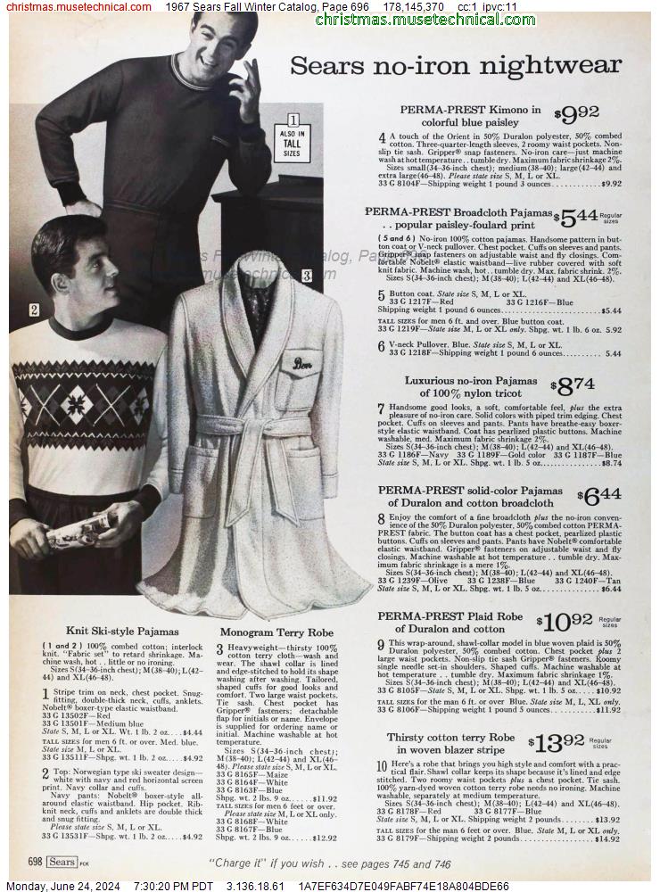 1967 Sears Fall Winter Catalog, Page 696