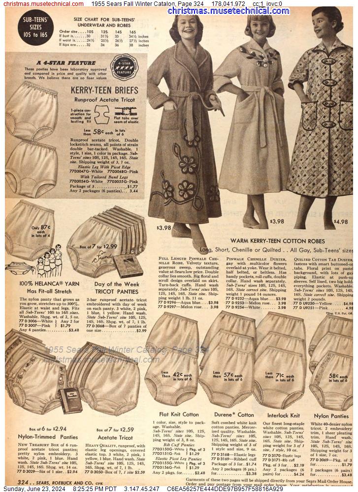 1955 Sears Fall Winter Catalog, Page 324