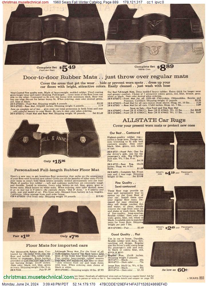 1960 Sears Fall Winter Catalog, Page 889