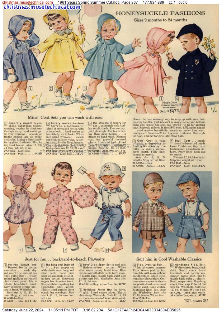1961 Sears Spring Summer Catalog, Page 367