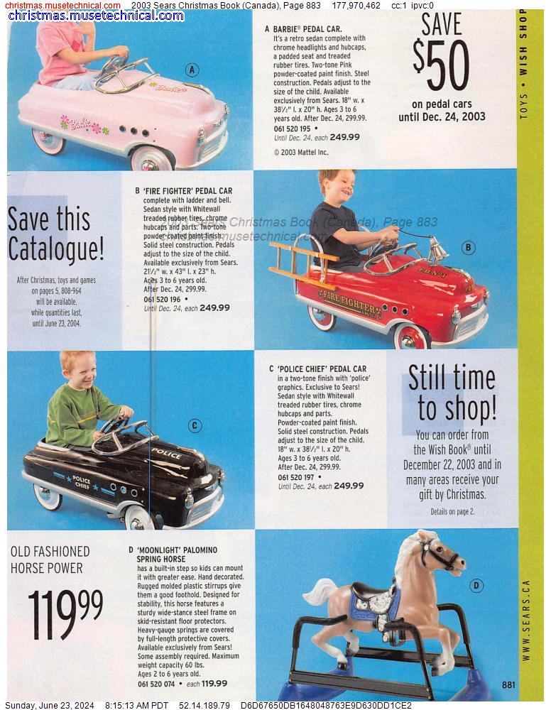 2003 Sears Christmas Book (Canada), Page 883
