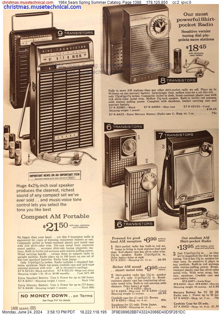 1964 Sears Spring Summer Catalog, Page 1388